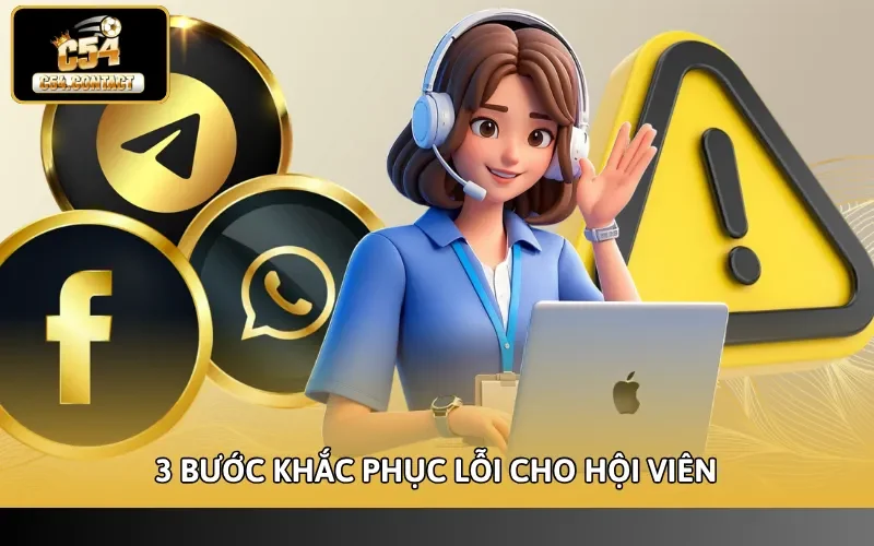 Chăm Sóc Khách Hàng C54 - Xử Lý Sự Cố Nhanh, Bảo Mật 24/7 4 3 bước khắc phục lỗi cho hội viên
